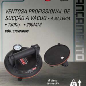 VENTOSA DE SUCCAO AVACUO A BATERIA 200MM
