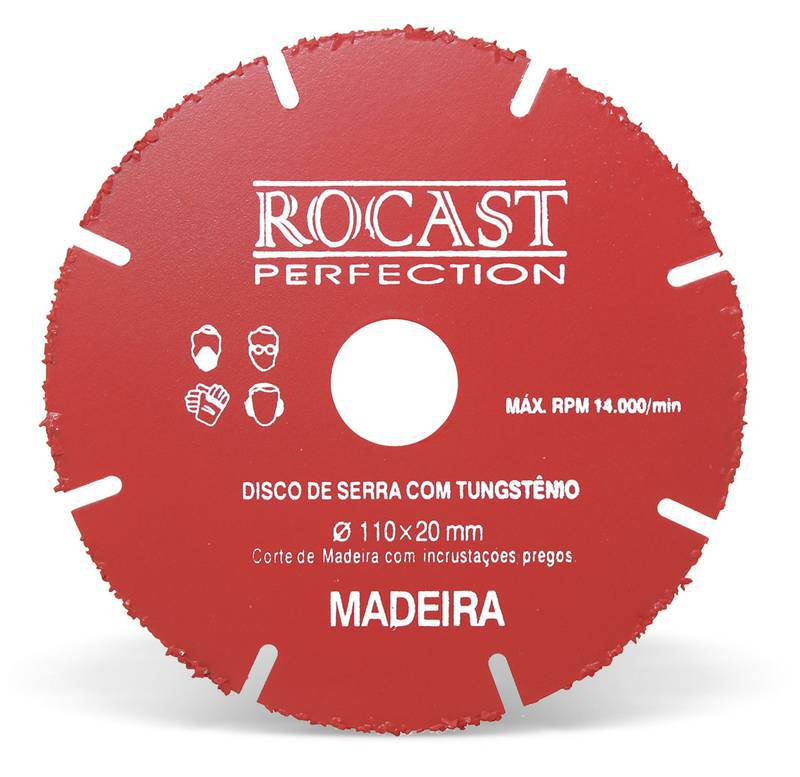 Disco de Serra com Tungstênio P/Madeira 110 X 20 MM Tungstênio