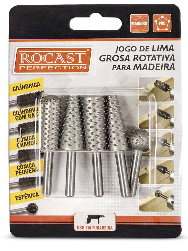 JG Lima Grosa Rotativa P/Madeira 5 Peças