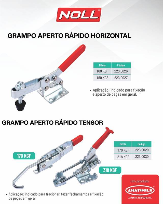 Grampo Aperto Rápido Horizontal 100 Kgf