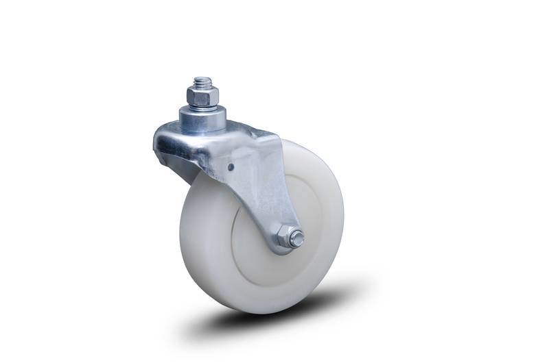 FLE.614.NY.E (4754) Rod.fixo 150MM C/Esp.e Roda Nylon Branco-Esf. (4754)
