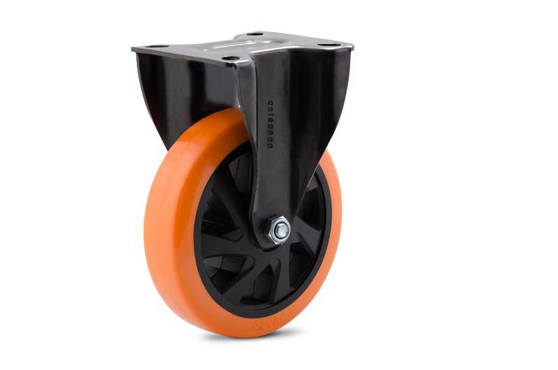 FLPB.612.BPA.E (8088) Rod.fixo 150MM Preto PL 80X105 Roda BP Ro.esf.laranja (8088)