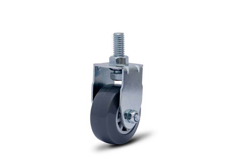 FLE.210.BP.FP (3126) Rod. Fixo 50MM C/ Espiga e Roda PVC - Furo Passante (3126)