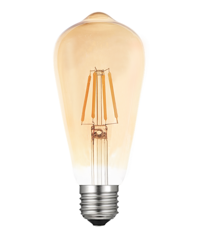 Lâmpada de Filamento LED Âmbar 4W ST64 2200K