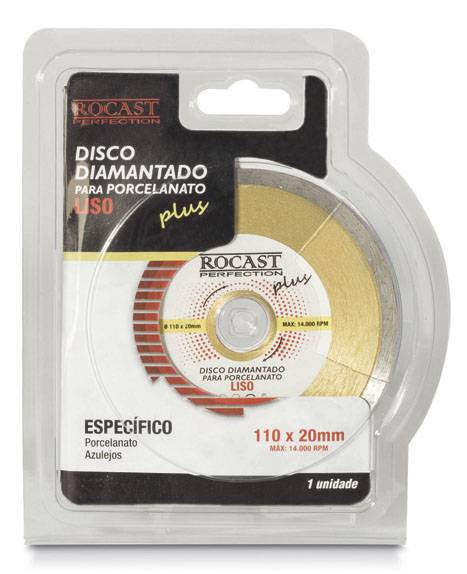 Disco Diamantado Plus Liso P/Porcelanato 110 X 20 MM Porcelanato