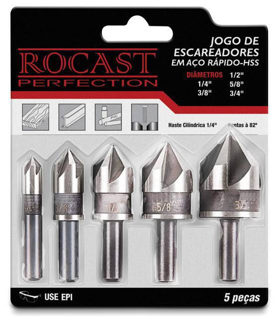 JG Escareadores 5 Pçs 1/4" a 3/4"