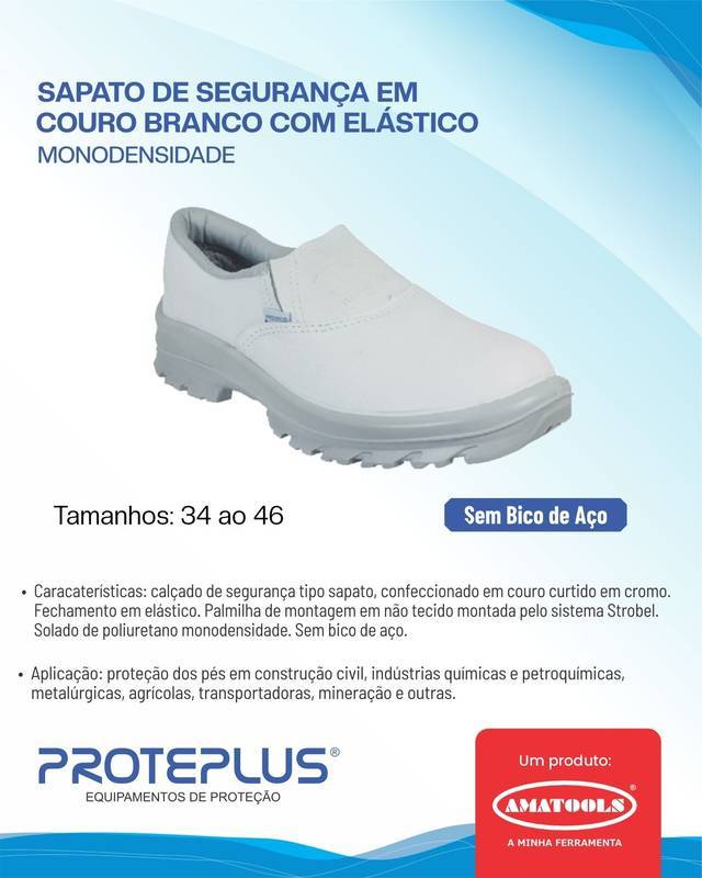 SAPATO SEG C/ELÁSTICO S/BICO MONO BRANCO Nº41 PPP 40