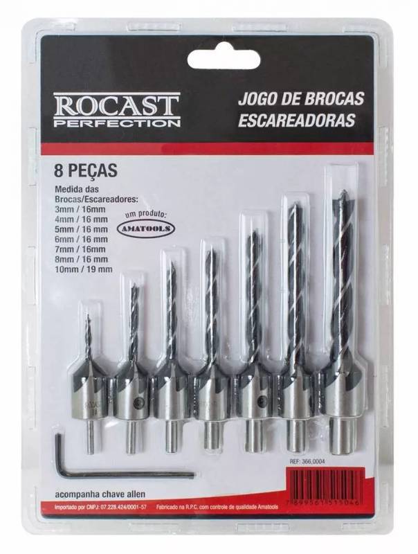 JG Brocas Escareadora 8 Peças