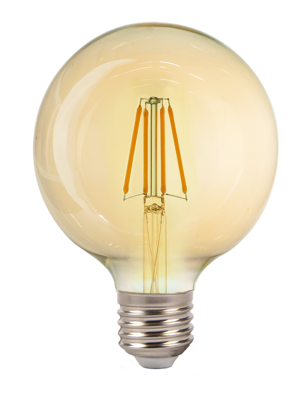 Lâmpada de Filamento LED Âmbar 4W G80 2200K