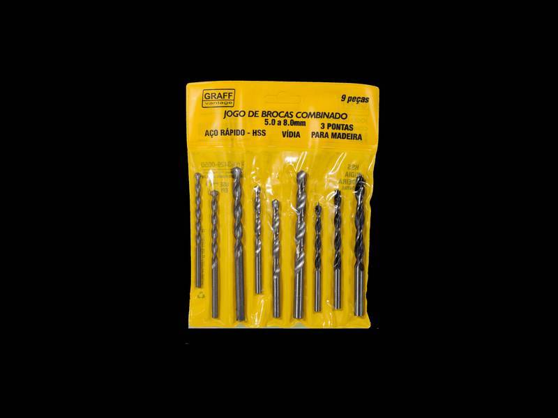JG Brocas Combinado 9 Pçs Graff Vantage 5.0 a 8.0 MM