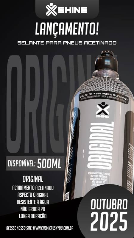 Original Selante de Pneu Acetinado Longa Duração 500ML com Push PU