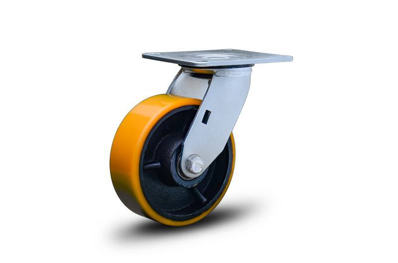 GMR.52.PF.E (6770) ROG.GIR.125MM C/PL 130X140MM Roda Ferro C/ PU ESF.(6770)
