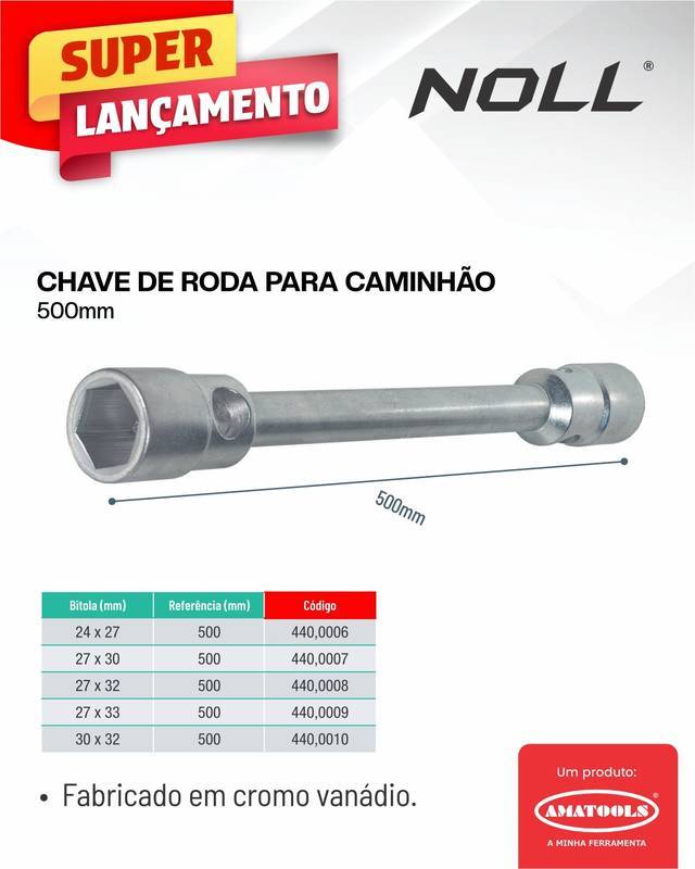 Chave de Roda P/Caminhão 24 X 27 MM 500 MM