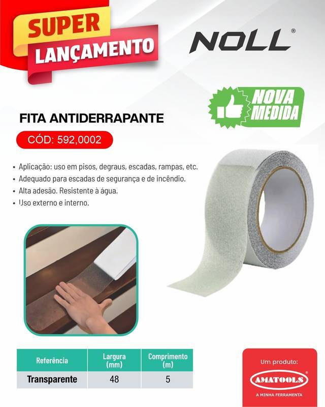 Fita Antiderrapante 48MM X 5M Transparente
