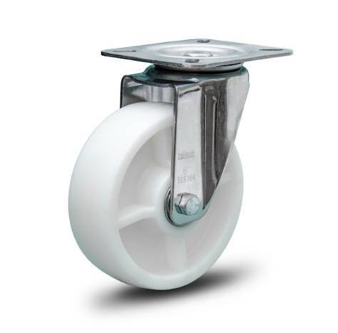 GMPI.52.NY.E (5956) ROD.GIR.125MM INOX C/PL e Roda Nylon-Esf. (5956)
