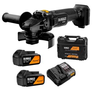 KIT DEWALT X MCLAREN ESMERILHADEIRA 5" (125MM) C/ 2 BATERIAS 5.0AH, CARREGADOR E MALETA T-STACK