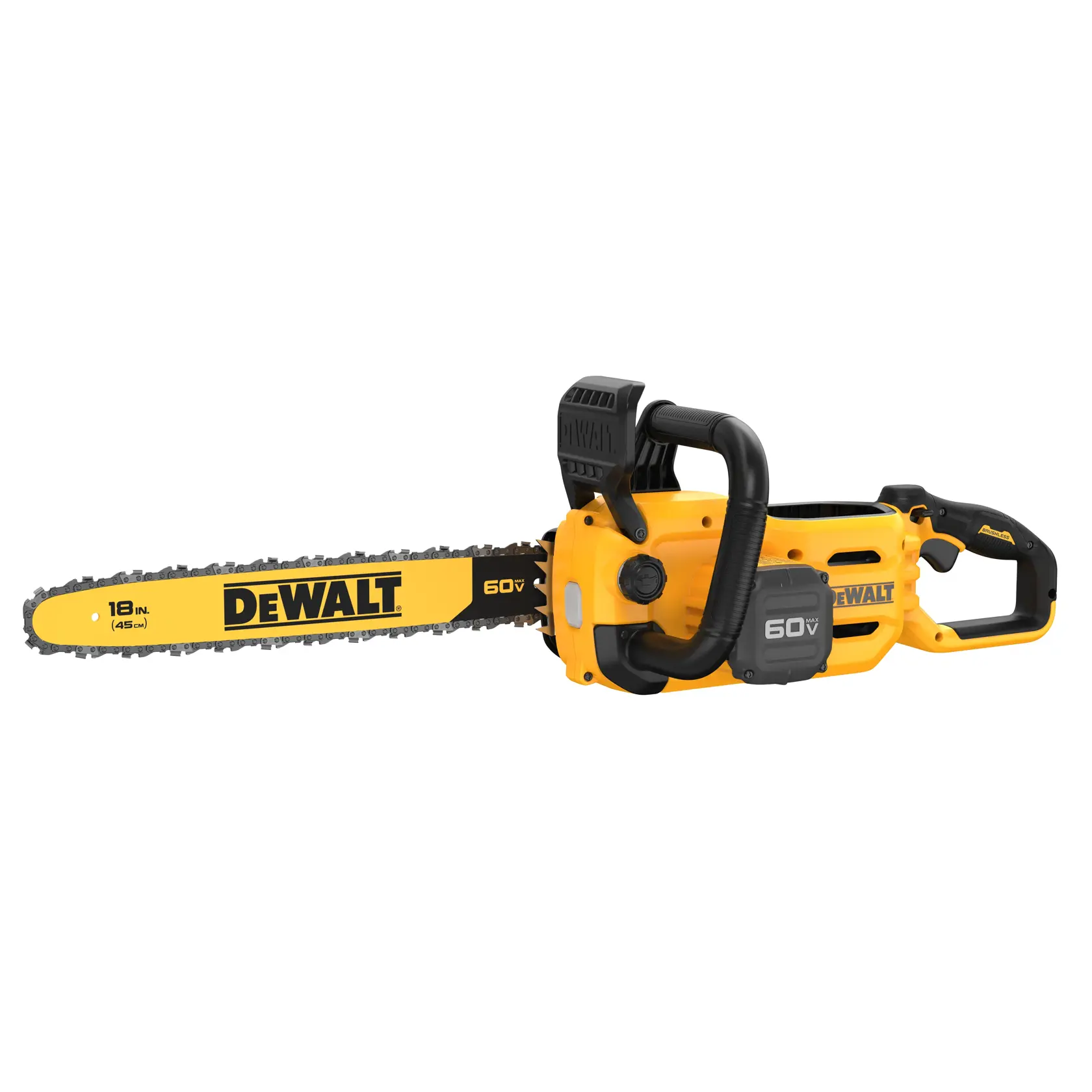 ELETROSERRA 60V FLEXVOLT, BRUSHLESS, 18" (45 CM), LUBRIFICAÇÃO AUTOMÁTICA, TRAVA DE SEGURANÇA, SEM BATERIA E CARREGADOR