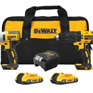 COMBO PARAF/FURAD IMPACTO 1/2" (13MM) E PARAF DE IMPACTO 1/4" (6,35MM) 20V MAX* LI-ION BRUSHLESS 2 BAT 2AH (DCB203) CARREG BIVOLT (DCB115) E BOLSA