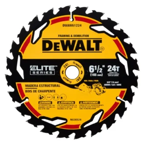 LÂMINA SERRA CIRCULAR - ELITE SERIES - 6 1/2" - 24D - FURO DE 5/8" (16MM) CORTE EM MADEIRA ESTRUTURAL / MADEIRA C/ PREGOS