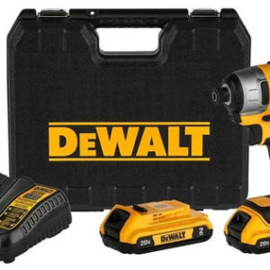 PARAFUDEIRA IMPACTO 1/4" (6,35MM) 20V MAX* LI-ION, BRUSHLESS 2 BAT 2AH, (DCB203) CARREG. 220V (DCB107) E MALETA