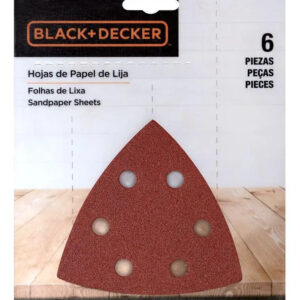 FOLHAS DE LIXA 6 UNIDADES COMPATÍVEL LIXADEIRAS DE BASE TRIANGULAR GO PAK   (BDCK502C1-B3) E MATRIX (BDCDM6KITC-BR), E MULTI FERRAMENTA MATRIX (BDCDM6KITC-BR)