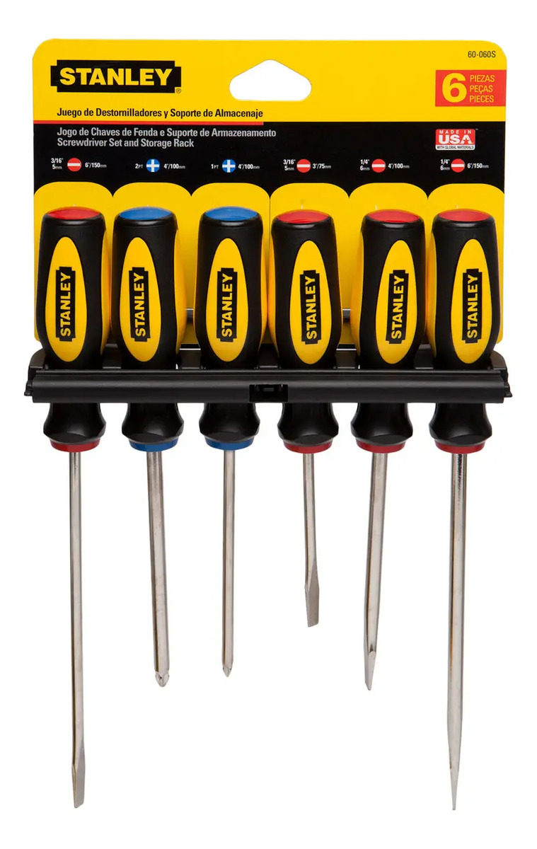 JG DE CHAVES DE FENDA CUSHIONGRIP™ 06 PCS - STANLEY - NOVO