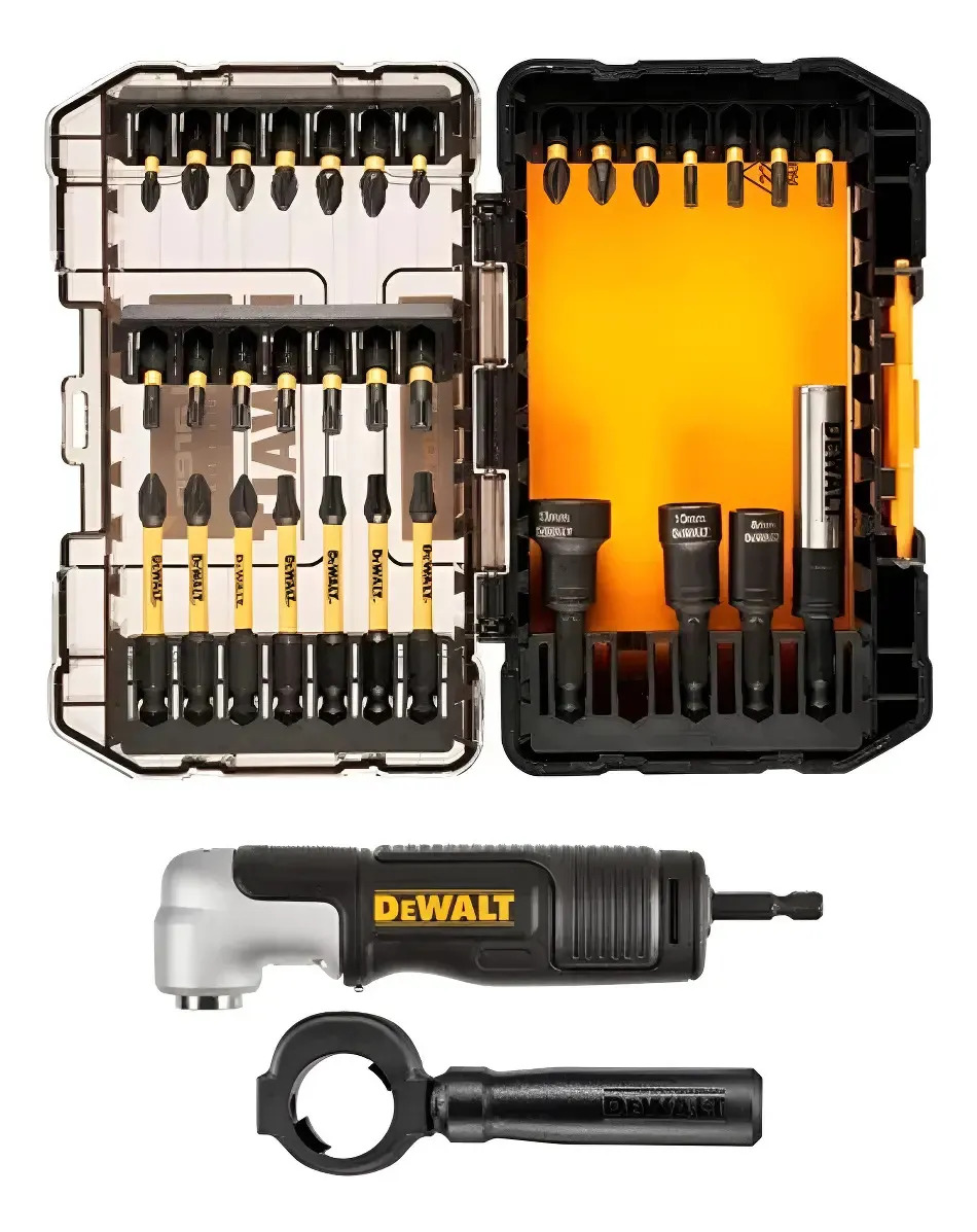 KIT DE PARAFUSAR DEWALT X MCLAREN 33 PÇS (1": 1X PH1, 3X PH2, 1X PZ1, 5X PZ2, 1X T15, 5X T20, 3X T25, 1X T27, 1X T30 - 2": 1X PH1, 2X PZ2, 1X T20, 3X T25 - 1X EXTENSÃO MAGNÉTICA 3" - SOQUETES MAGNÉTIC