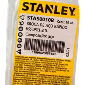 BROCA AR HELICOIDAL DIN 338 P/ METAL STANLEY 39MM X 01.50MM - GRANEL