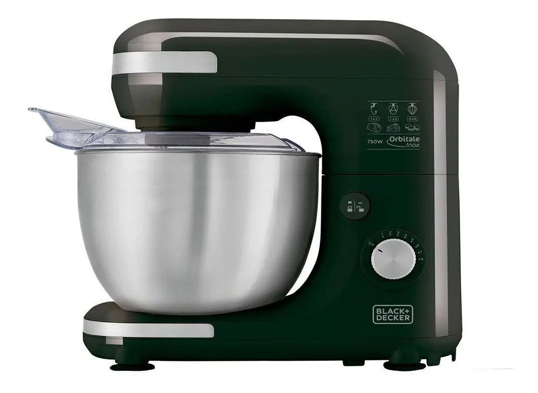 ORBITALE - 750W POTÊNCIA, 8 VELOC., TIGELA 5L AÇO INOX, 3 BATEDORES, PRETO, 220V