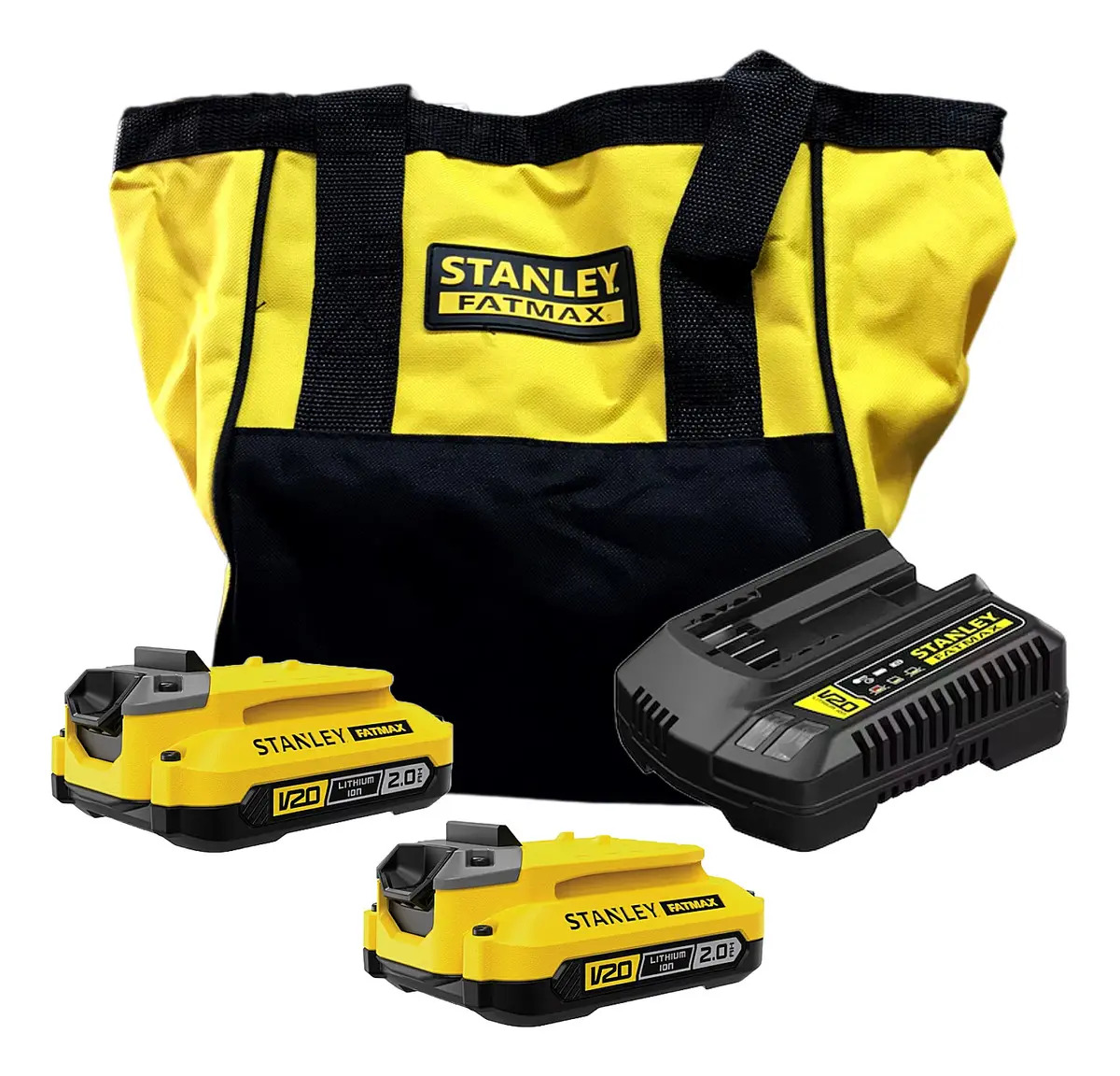 KIT 2 BATERIAS 20V MAX* ÍON DE LÍTIO 2AH COM CARREGADOR BIVOLT E BOLSA