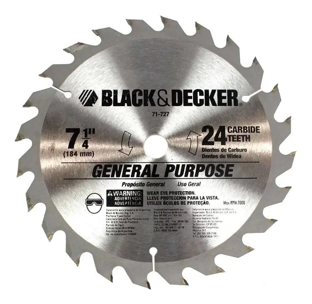 LÂMINA - SERRA CIRCULAR 7 1/4" (184MM) X FURO 16MMX 24 DENTES