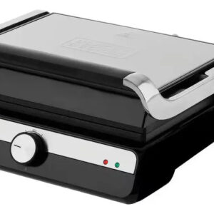 GOURMAND GRIS - GRILL ELÉTRICO ABERTURA 180°,CHAPAS REMOVÍVEIS, PRENSA ARTICULADA, 5 NÍVEIS DE ALTURA, CONT. TEMPERATURA, 127V