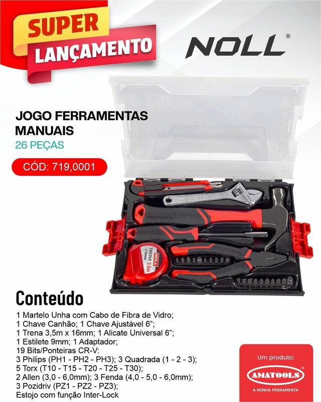 Jogo Ferramentas Manuais 26 Peças