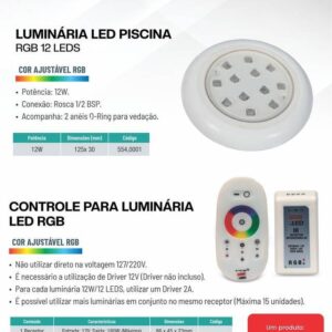 Controle P/Luminária LED Rgb 180W 12 LED