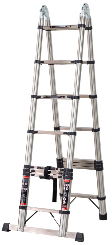 Escada Telescópica Extensível INOX 5.0 M 16 Degraus