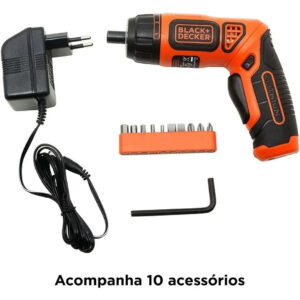 PARAFUSADEIRA   1/4" (6,35MM) 3,6V LI-ION COM  LED BIVOLT 10 ACESSÓRIOS + BLISTER