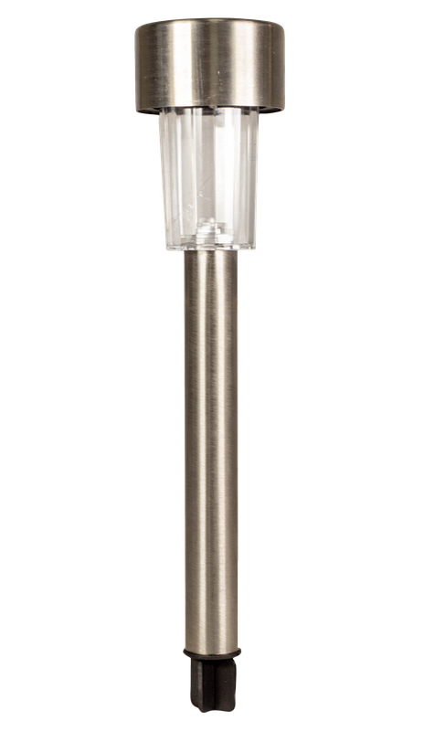 Luminária LED Solar Aço INOX Tipo Espeto P/ Jardim 1LED 6000K