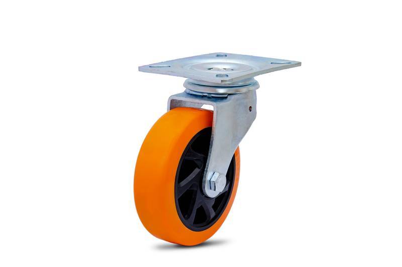 GLP.514.PU.E 80X104 (7192) ROD.GIR.125MM C/PL 80X104 e Roda PU C/ Rol.esf. (7192)