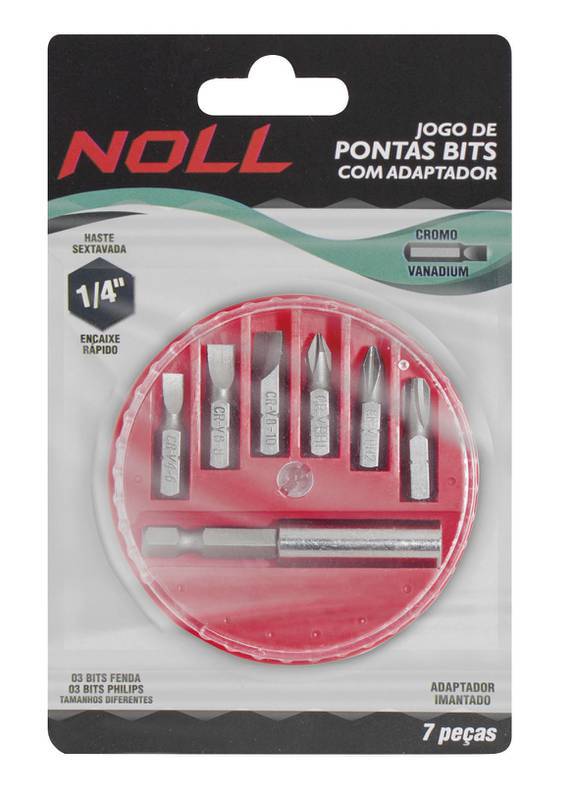 JG Bits e Adaptador 1/4" 7 Peça
