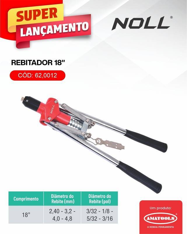 Rebitador 18" - 2.40 a 4.80 MM