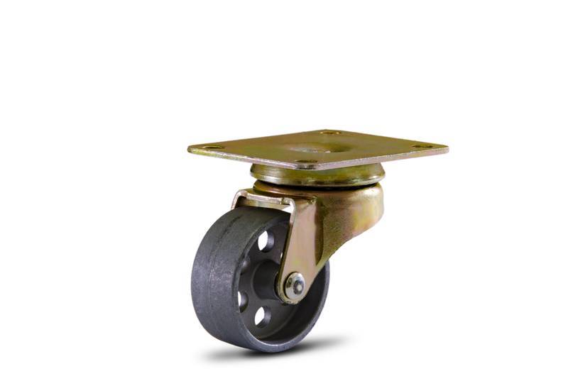 GLP.1.5/8.ZZ.FP (5303) Rod. Gir. Amarelo 1.5/8 C/ Placa e Roda Zamac FP (5303)