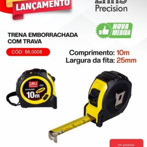 Trena de Aço C/Trava 10 Metros Emborrachada