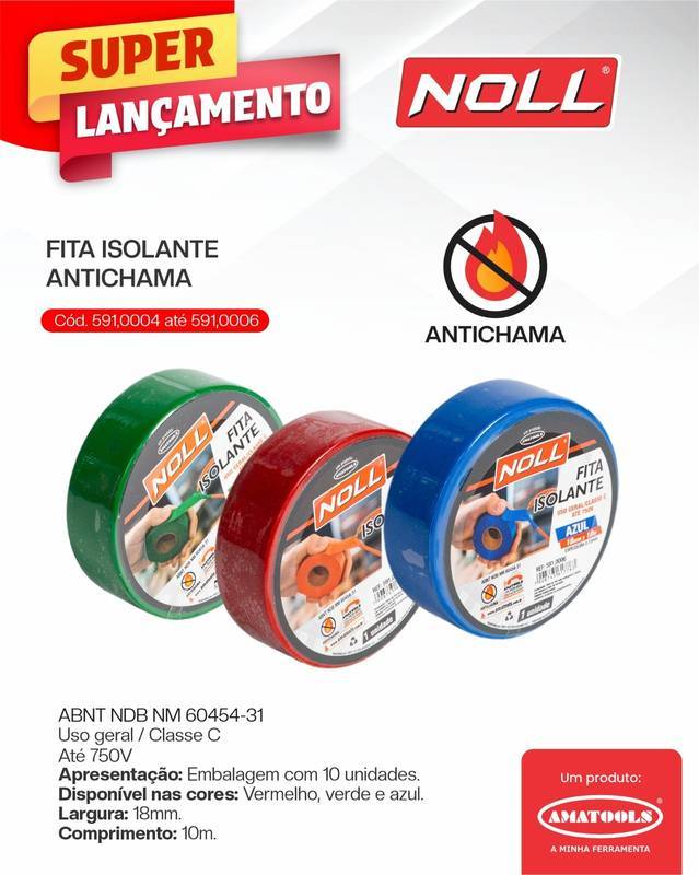Fita Isolante 18MM X 10M Azul