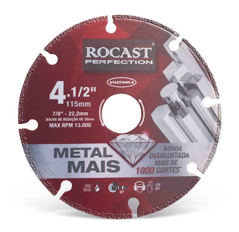 Disco de Corte Diamantado 4.1/2" - 115 MM Metal Mais
