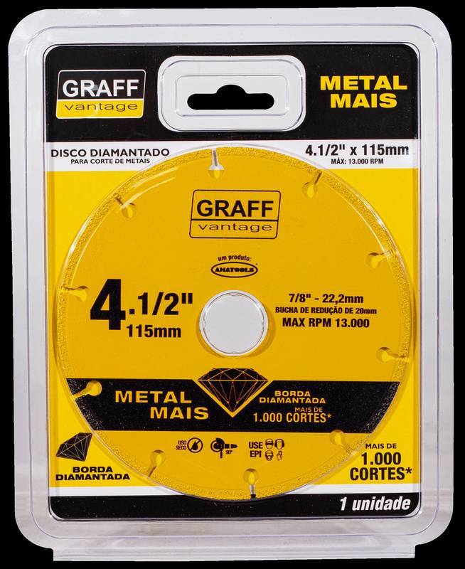 Disco de Corte Diamantado Graff Vantage 4.1/2" - 115 MM Metal Mais