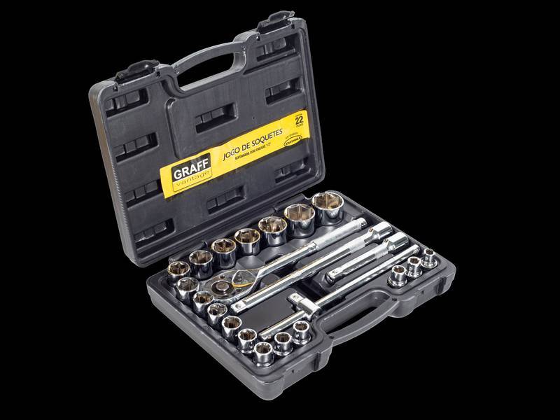 JG Soquete Sextavado e Acessórios Graff Vantage 1/2" 22 Peça