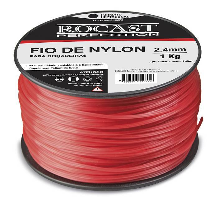 Fio de Nylon P/Roçadeira 2.0 MM - 1KG