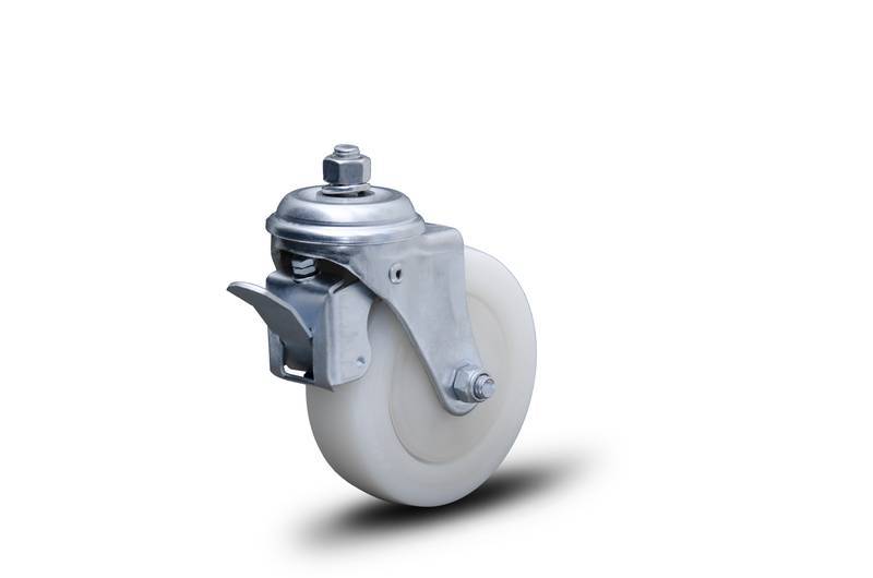 GLEF.514.NY.E (4750) ROD.GIR.125MM C/Esp.freio e Roda Nylon Branco-Esf. (4750)