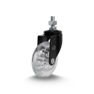GLEB.210.GEL.FP (8825)  ROD.GIR.50MM BLACK Esp. e Roda PU Furo Passante - Gel (8825)