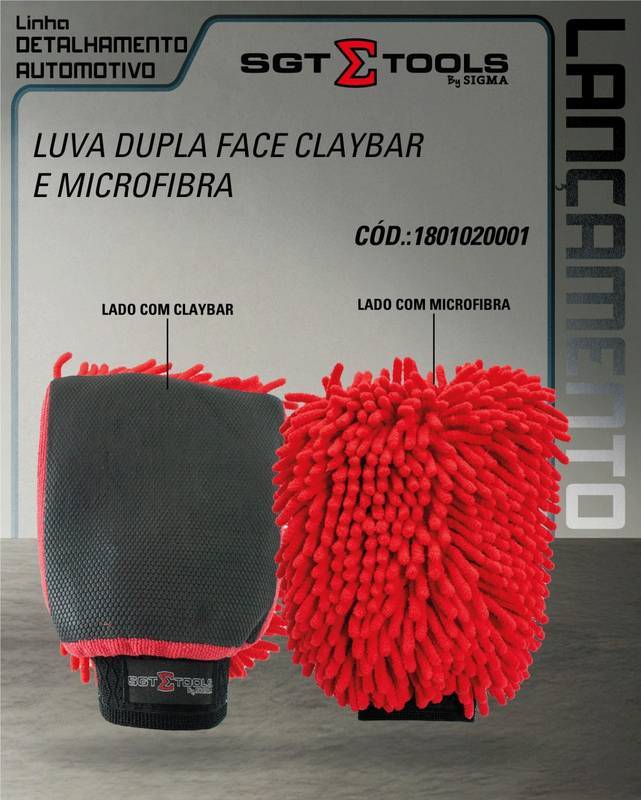 Luva Dupla Face Claybar e Microfibra